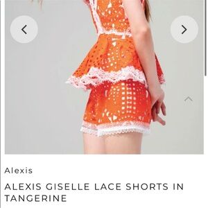 Alexis Tangerine lace shorts.